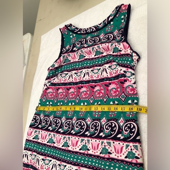 Talbots Sleeveless Shift Dress Green Pink Size 8 - Picture 13 of 16